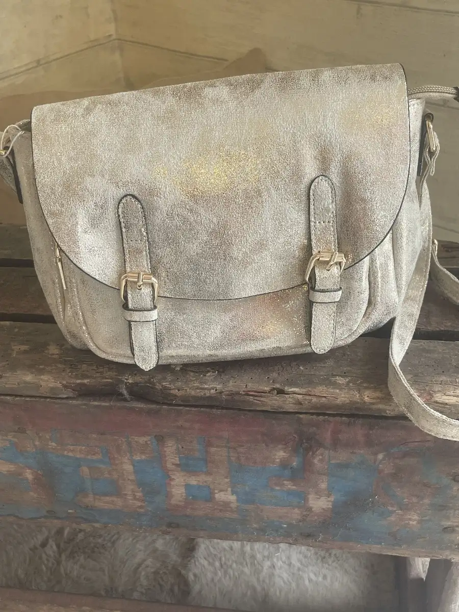 SAC EN CUIR GOLD PAILETTE