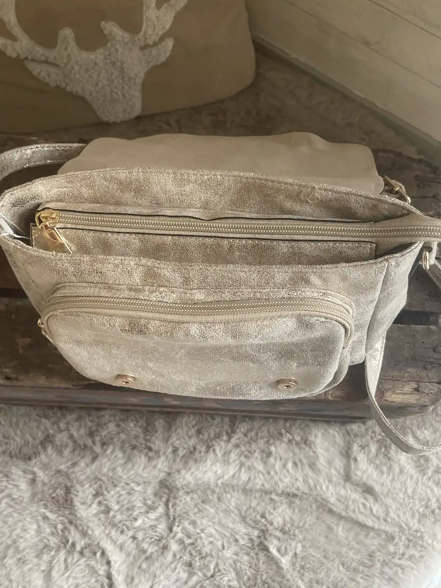 SAC EN CUIR GOLD PAILETTE