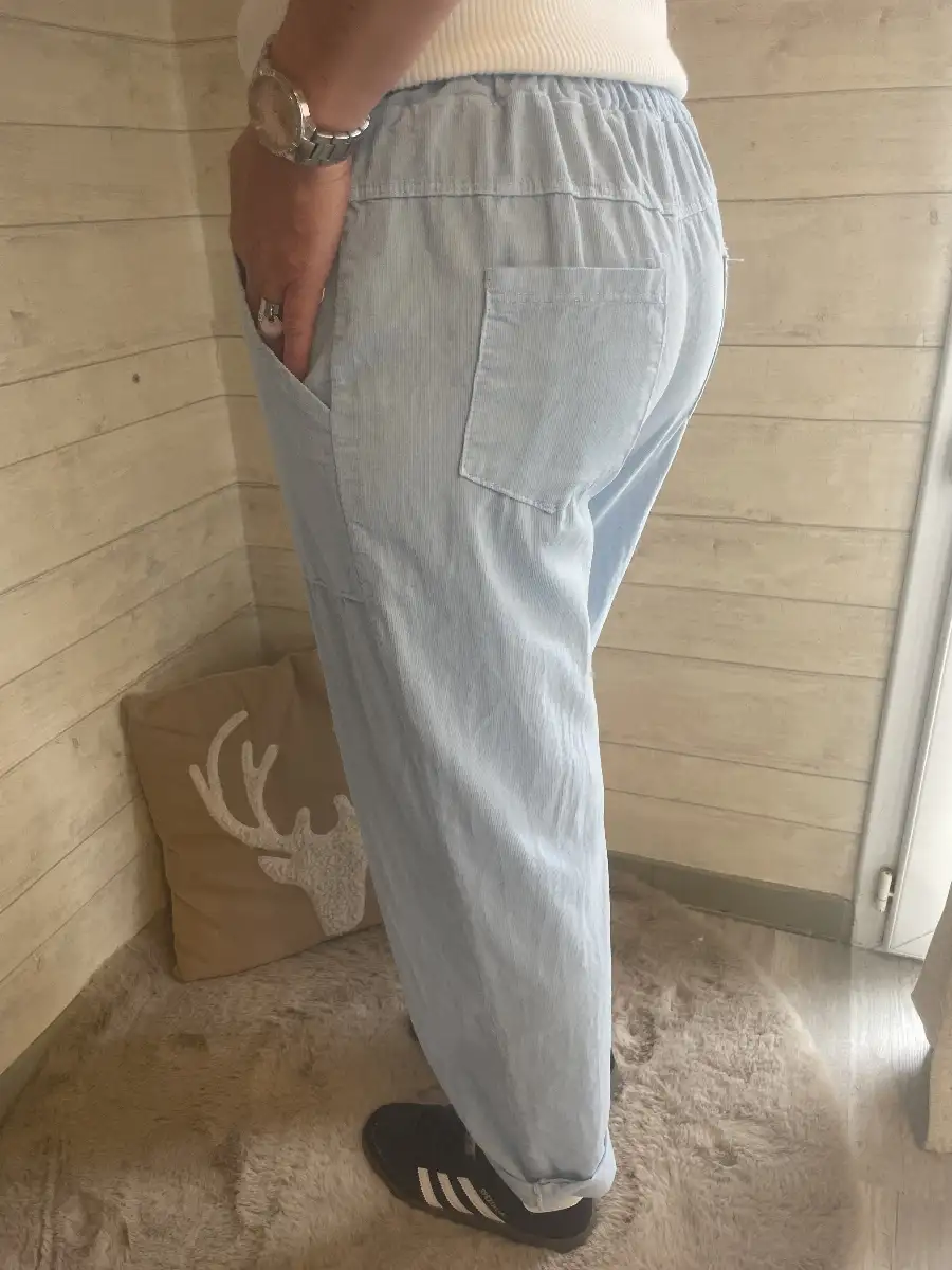 PANTALON 34/42 LEGER BLEU CIEL P07