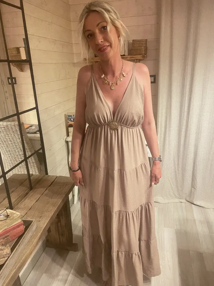 ROBE TALYA36/44 BEIGE
