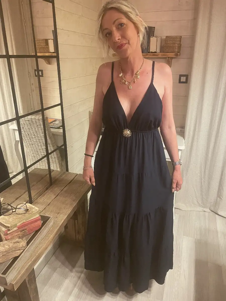ROBE TALYA 36/44 BLEU MARINE