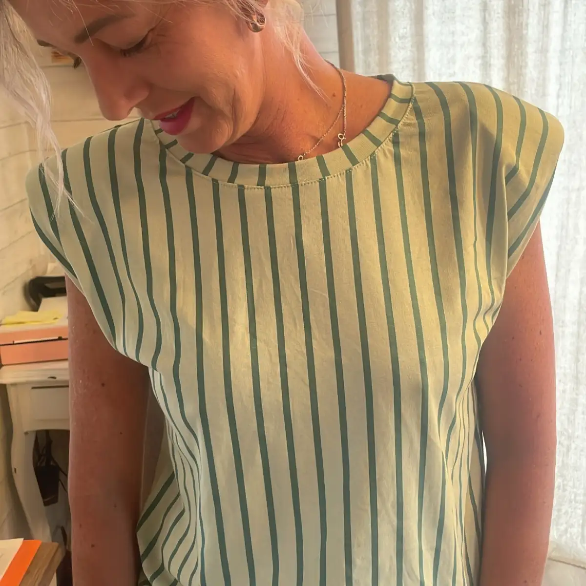 TEE shirt cœur vert 34/42