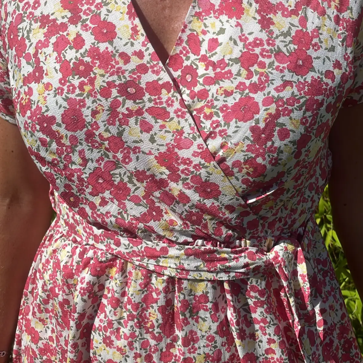 Robe fleur rouge 34/42