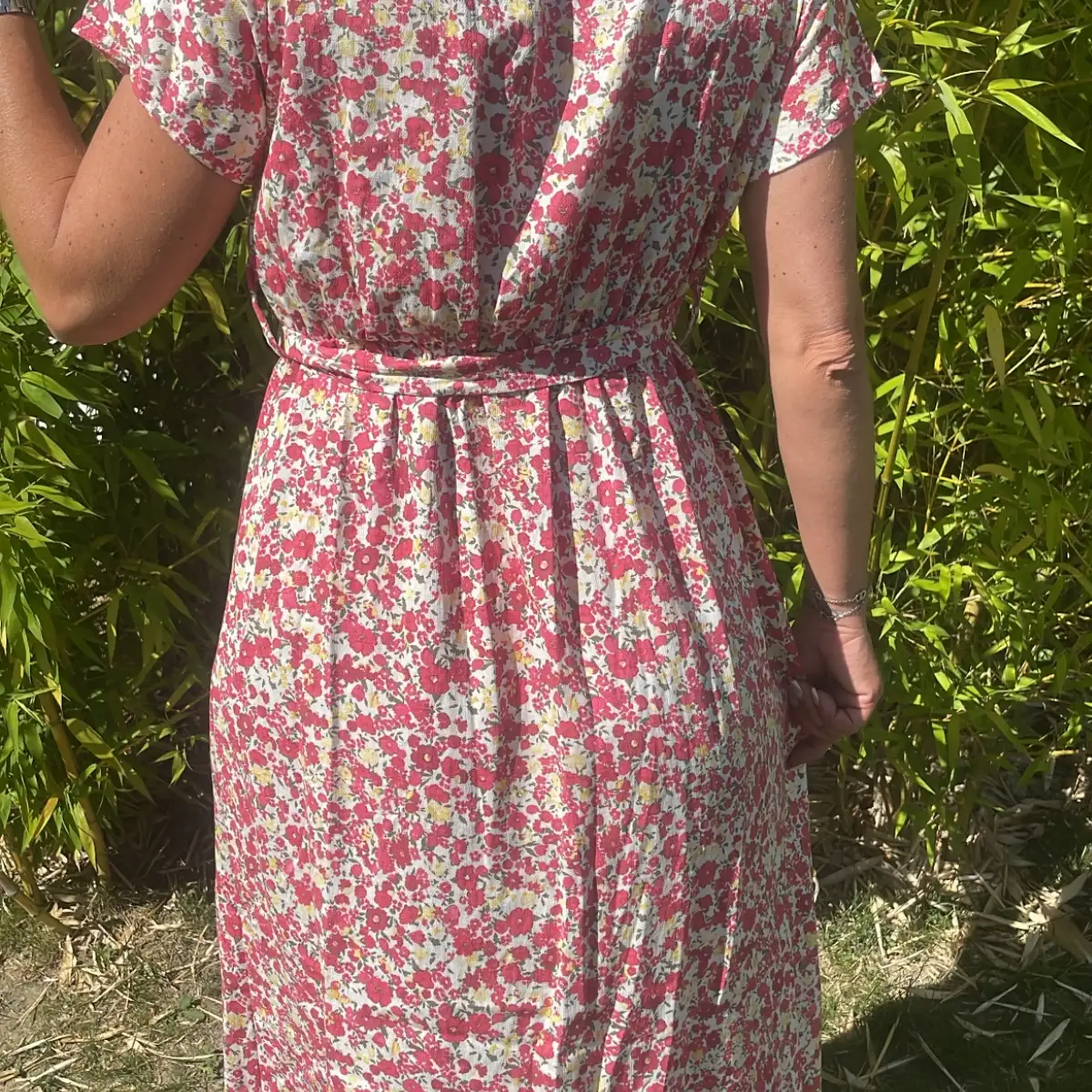 Robe fleur rouge 34/42