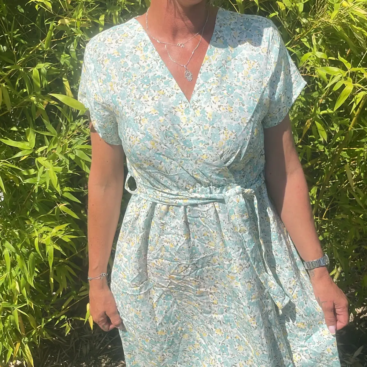 Robe fleur menthe 34/42